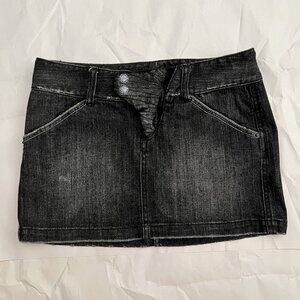NWOT A/X Armani Exchange Stylish and Unique Mini Skirt Black/Gray Denim Size P0